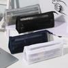 Double Layer Transparent Pencil Pouch Zipper Pouch Pencil Case  Student Stationery