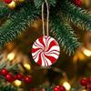 Macaron Color Tree Decorations Wooden Christmas Balls, Candy Stripe Hanging Ornaments, Ornaments Festive Pendant for Holiday Home Party Photo Props