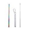 Stainless Steel Telescopic Straws with Cleaning Brush Reusable Drinking Straw Portable Tools Kitchen Bar Drinkware Accessories