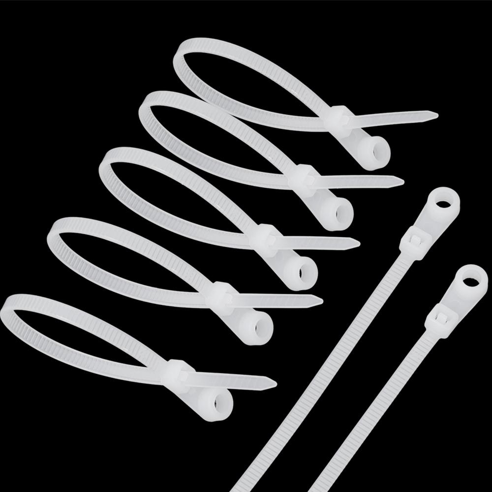 Reusable Screw Hole Cable Ties Self-locking Cord Ties Straps Fastening Loop Office Organizer Heavy Duty Adjustable Cord Zip Tie