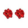 Orecchini a Pendente con Petali Grandi Colorati in Metallo Esagerati per Donne Signora Moda Vintage Orecchini a Bottone con Smalto a Goccia Accessori Gioielli