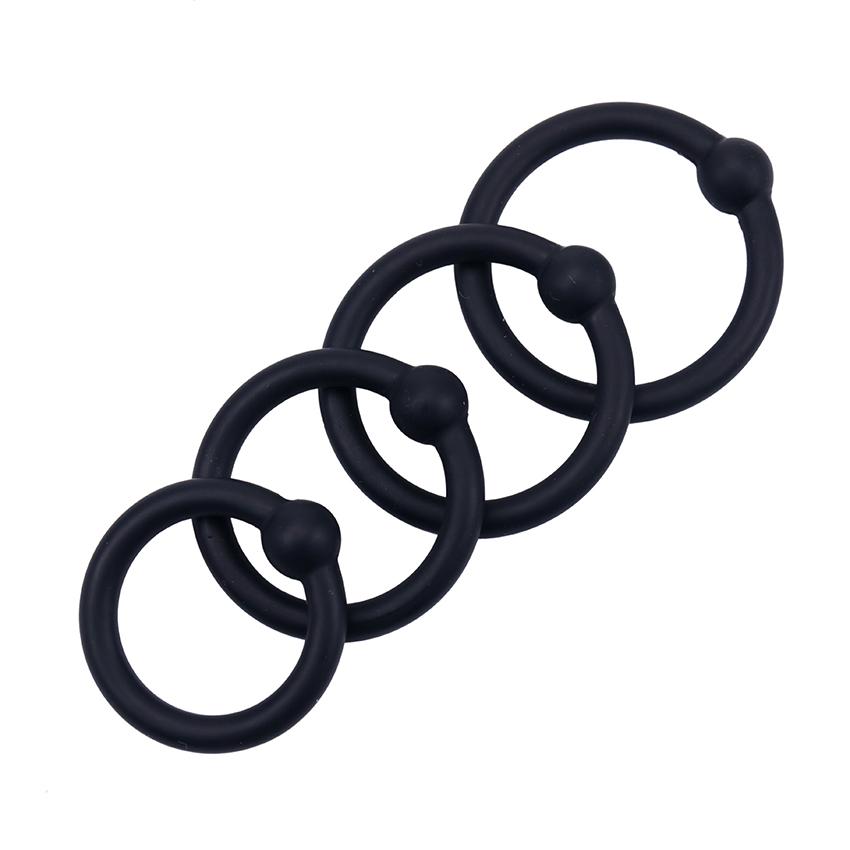 4PCS Penis Rings Cock Rings Penis Sleeve Penis Trainer Delay Ejaculation High Elasticity Time Lasting Sex Toys For