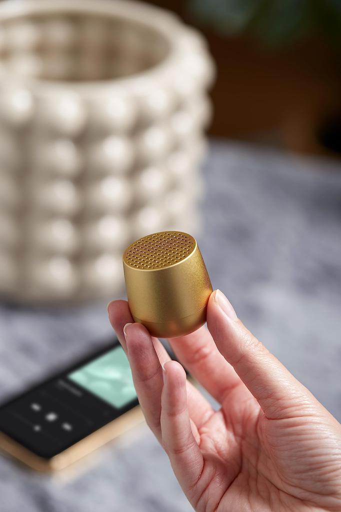 LEXON Aluminum Series 3W Mini Portable Bluetooth Speaker with Wireless TWS and Selfie Button Light MINO+ Charging, USB-C Charging, Technology,