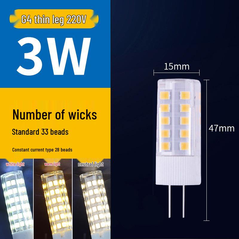 High Brightness G9 LED Pin Bulb, Flicker-Free, Energy-Saving, 220V Ceramic Corn Design.