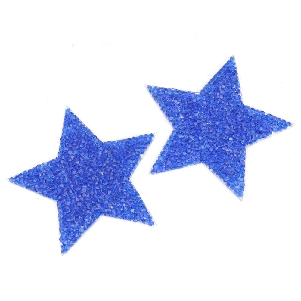 10 pezzi 8 cm Stella di Strass Applicazione Stella a Cinque Punte Patch Stella Applicazione Riparazione Abbigliamento