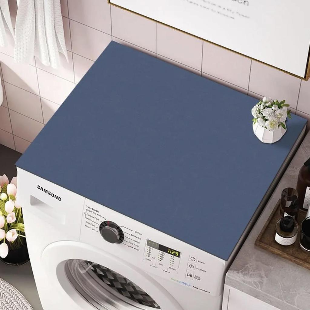 Solid Color Washing Machine and Refrigerator Dust Cover: Diatom Mud, Absorbent, Non-Slip, Dirt-Resistant Mat