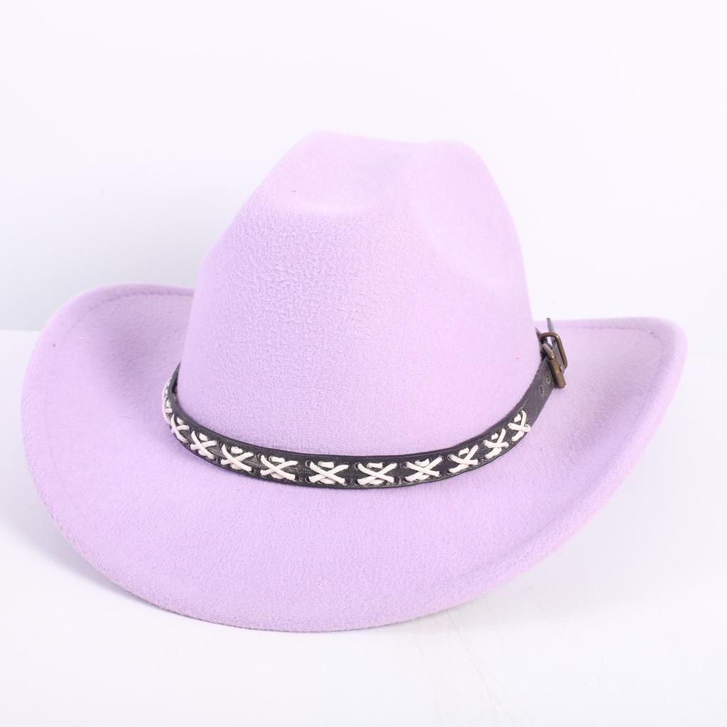 Beliebte europäische und amerikanische Mode OL-Stil einfarbiger Cowboyhut Herren und Damen High-End Zylinder Jazzhut Filzhut