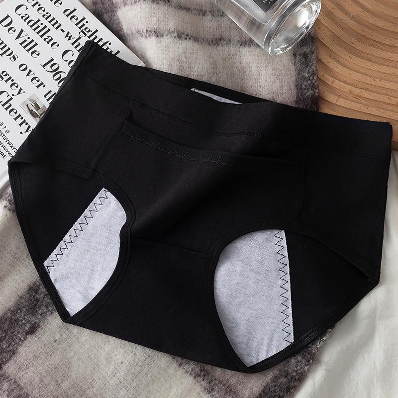 Women's Leak-Proof Pure Cotton Menstrual Panty with Antibacterial Crotch and Pocket Warmer
