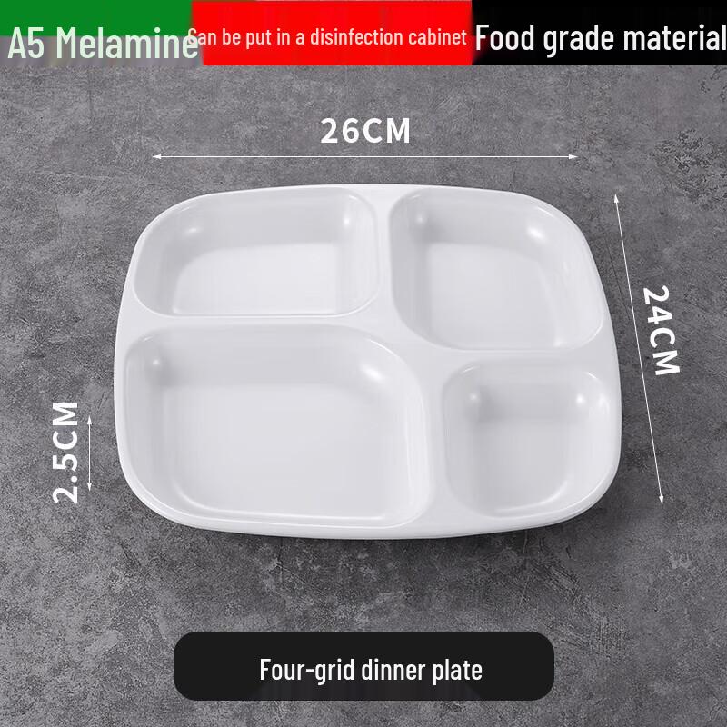 RuHan Melamine Commercial Square Multi-Compartment Meal Tray