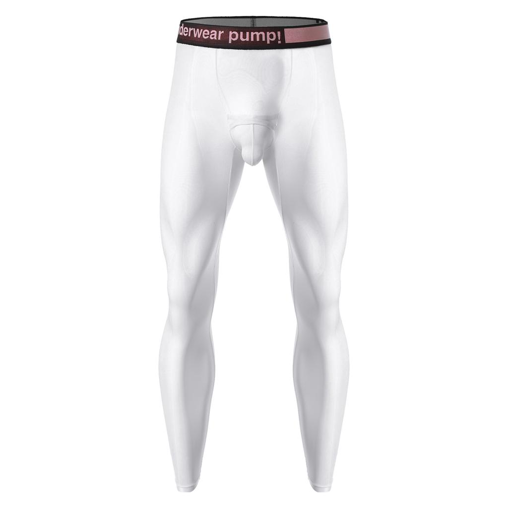 Collant da uomo trasparenti elasticizzati Pantaloni del pigiama Vita elasticizzata Gamba aderente Leggings