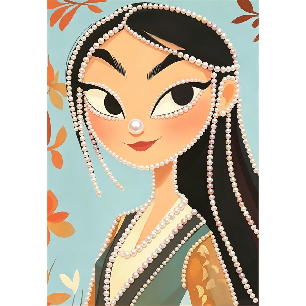 

Disney Pearl Painting Mulan Portrait for Beginners and Adults, DIY Pearl Diamond Art Painting Kit for Home Wall Decor Gifts 30x40