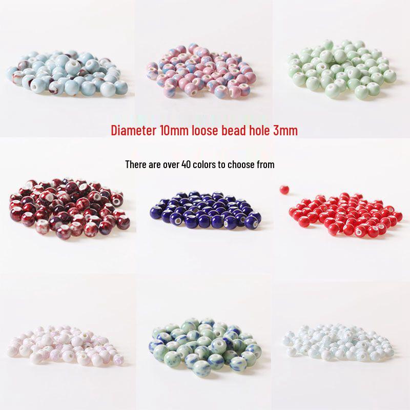 

10mm DIY Ceramic Beads for Jewelry Making - Necklace, Bracelet, and Curtain Projects