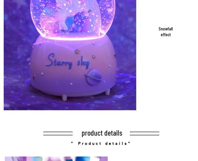Starry Sky Unicorn Crystal Ball Music Box - Qixi Festival Gift Ornament