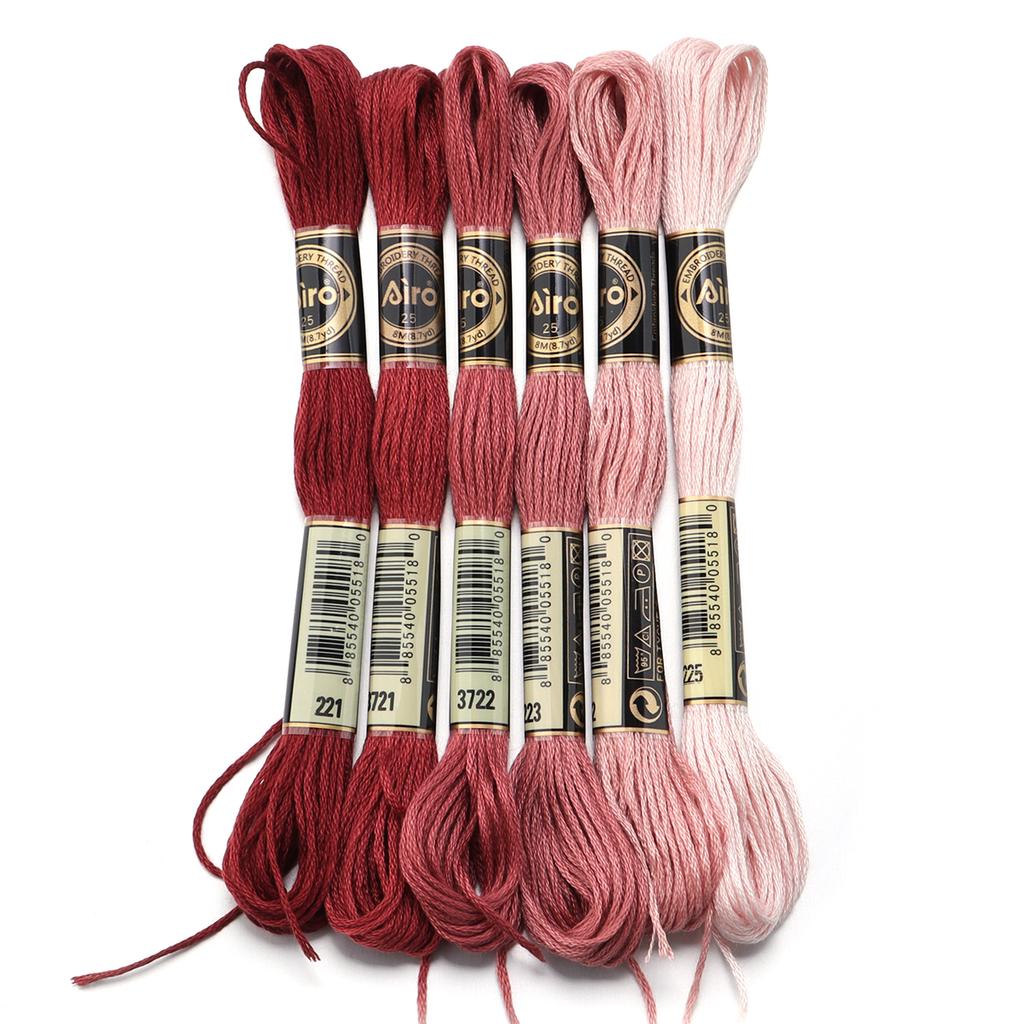 6pcs/lot Colorful Cross Stitch Threads Polyester Embroidery Threads DIY Hand Sewing Knitting Embroidery Supplies Accessories