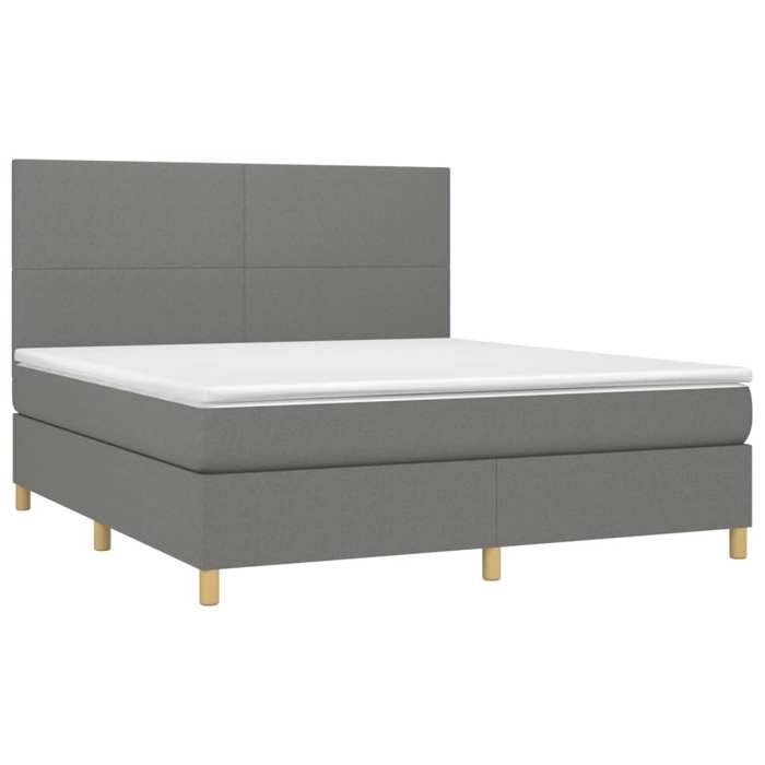 VidaXL Slatted Bed Base with Mattress and LED, Upholstered Bed, Double Bed, Adult Bed for Interior Bedroom, 3135294