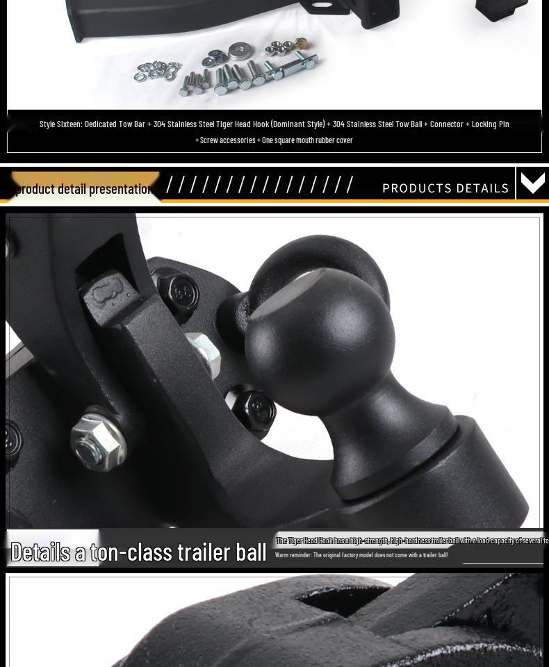 Toyota FJ Cruiser Prado Modified Trailer Tow Hook Tiger Head Bracket