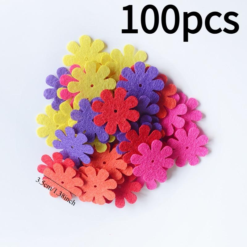 

100pcs Vibrant Flowers & Scrapbook Stickers- 1mm Thick, Assorted Colors for DIY Crafts, Sewing, Easter Decor, Weddings