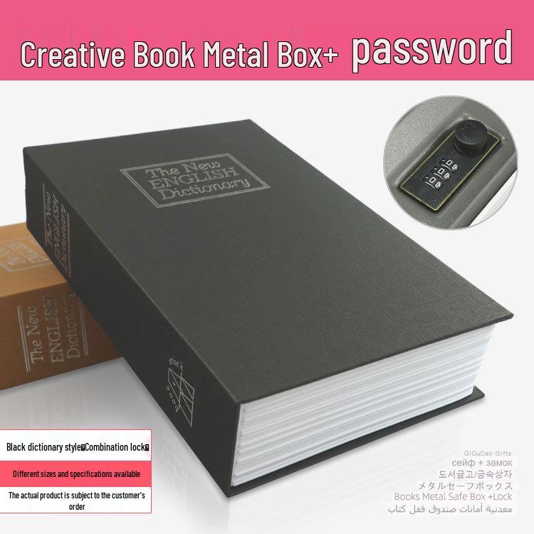 Cross-Border E-commerce Book Safe with Password Lock - Creative Storage Box & Metal Piggy Bank