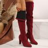 Fashion Over The Knee High Boots Women 2025 Autumn and Winter New Suede Elastic Botas Pointed Toe Thick High Heeled Long Bottes Femmes