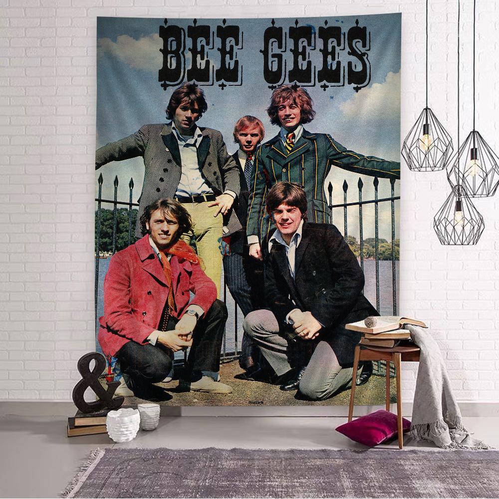 Bee Gees Band Appeso Arazzo Boemo Appeso Tarocchi Tappeti da Parete Hippie Appeso a Parete per Dormitorio Decorazioni per la Casa