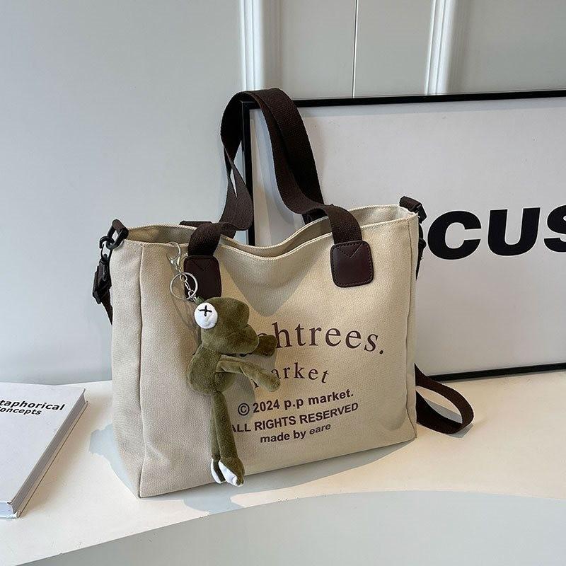 Stylish Large Capacity Canvas Tote Bag For Women Perfect For School And Daily Use