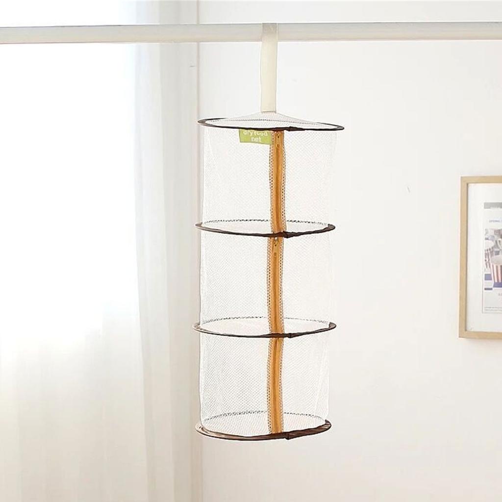 Cesta de Secado para Sujetadores con Cremallera a Prueba de Viento 3 Capas Red Colgante Cesta de Almacenamiento de Malla Organizador Cesta de Secado Colgante para Ropa Sujetadores