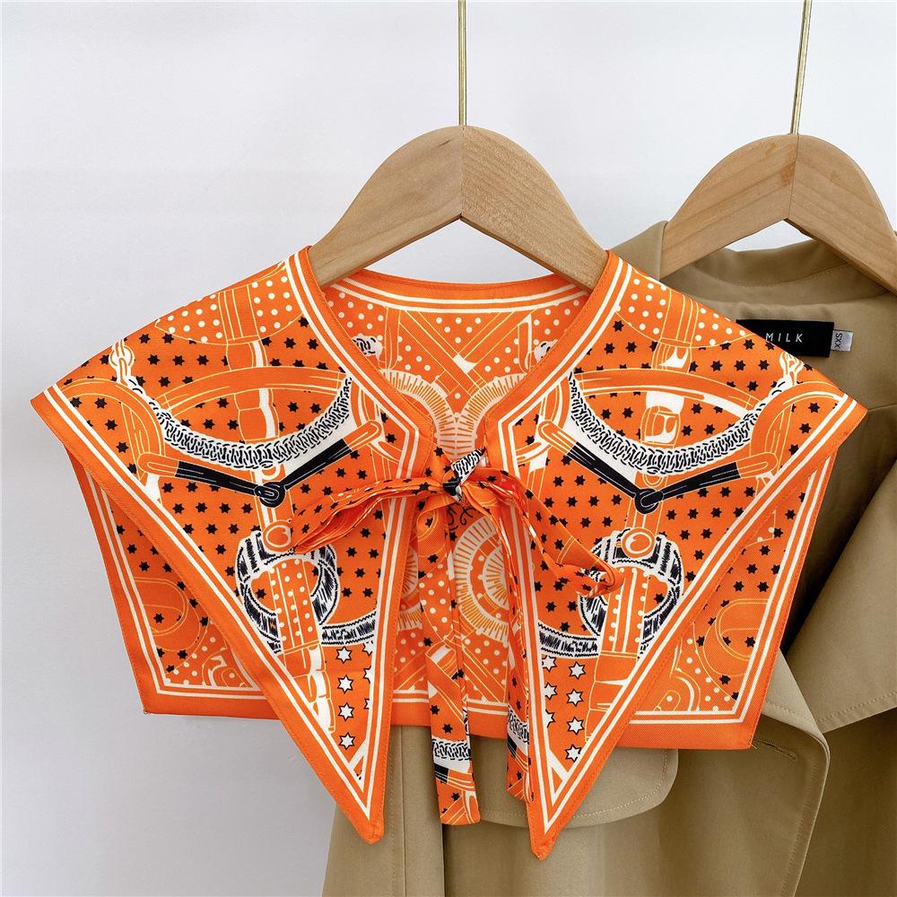 Silk Draped Women's Shoulder Scarf Shawl Collar with Neck Protection & Decorative Knotting