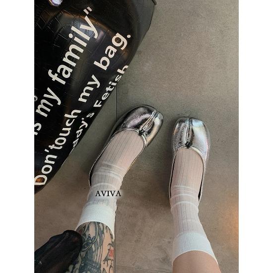 Hochwertige Bequeme Sommer Ultra-Dünne Zehensocken für Damen Baumwolle Goldene Seidenstreifen Zwei-Zehen Japanisch Harajuku Tabi Socken