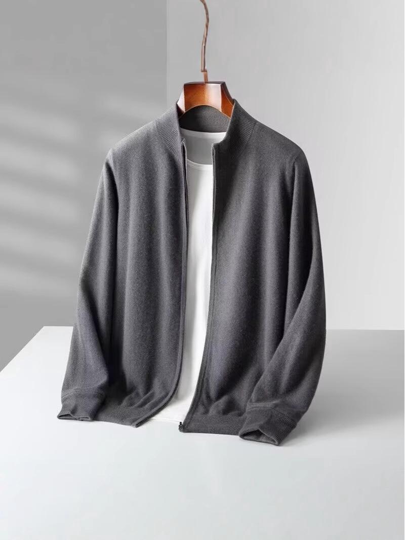 Мужской двусторонний кардиган на молнии из 100 чистой шерсти XL 7525₽