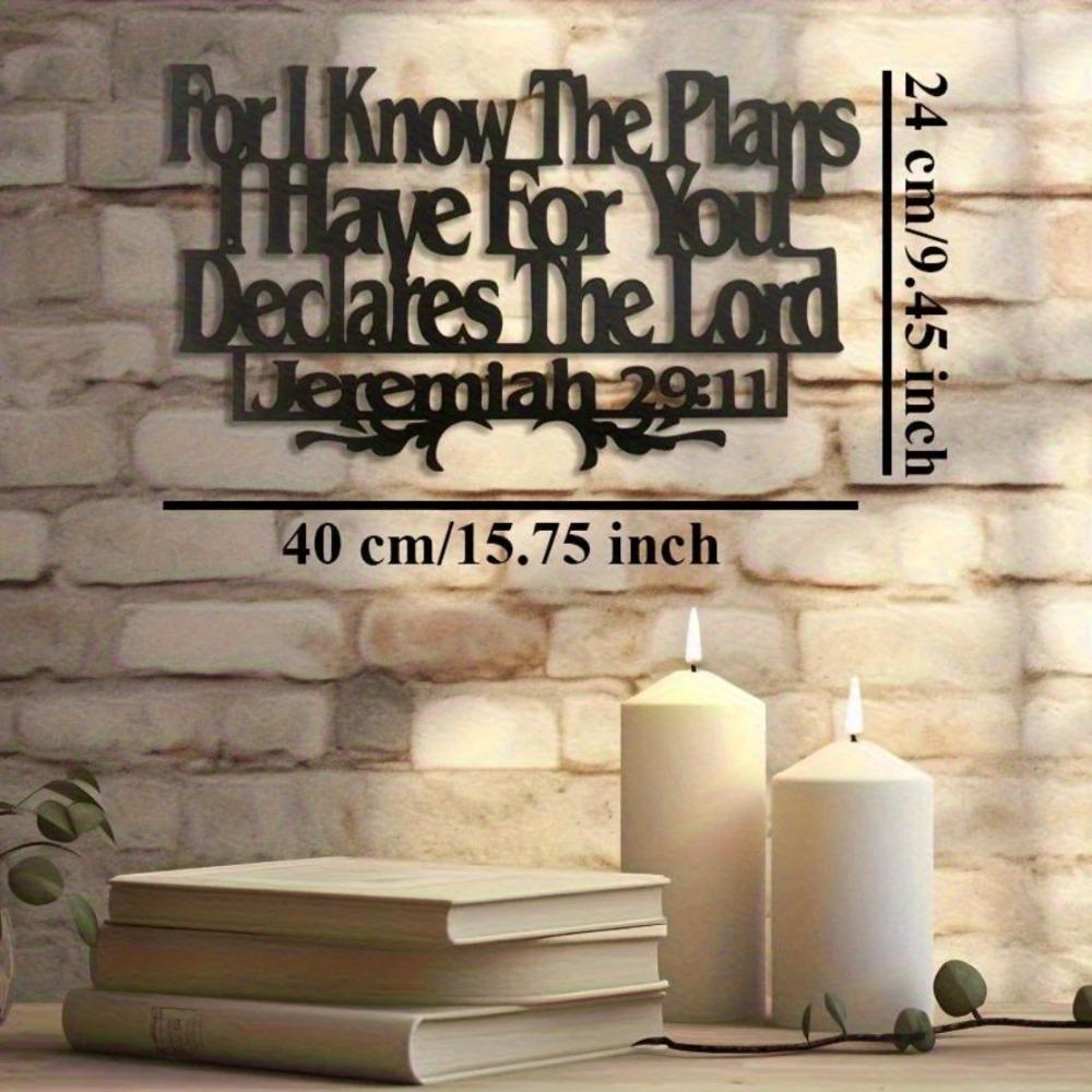 

1PC Metal Wall Art Jeremiah 29 11 Bible Verse Inspirational Home Decor Durable Scripture Sign Spiritual Living Room Hanging Ornament