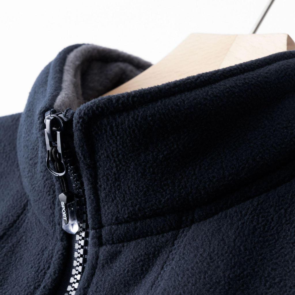 Norwegen Dickes Fleecegefüttertes Warmes Jacke: Doppellagige Baumwolle, Kältebeständig, Stehkragen, Mehrere Taschen, Übergröße.