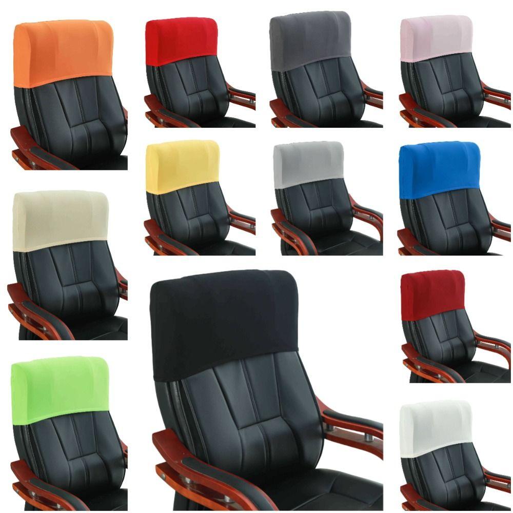 Elastic Chair Back Protector Solid Color Chair Head Cover Office Chair Backrest Cover Boss Chair