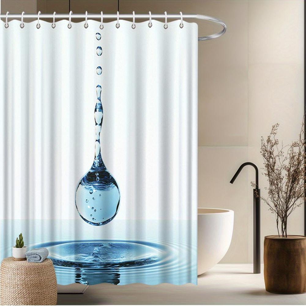 

Realistic Water Droplet Splash Shower Curtain, Fade-Resistant Polyester, Machine Washable, Stylish Bath Decor W90xH180cm