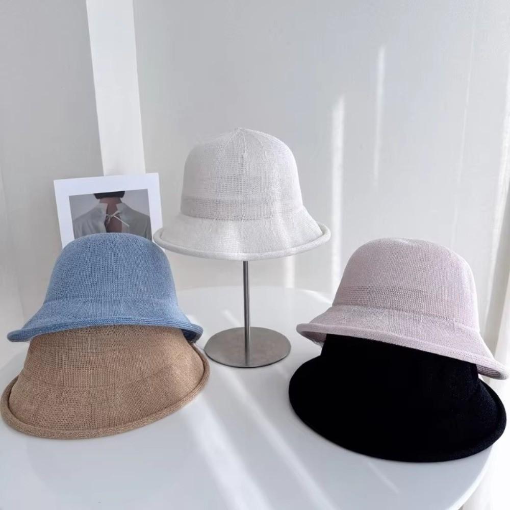 Rolled Edge Women Bucket Hat Thin Basin Hat Fashion Fisherman's Hats  Summer