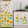 8 Vellen Zonnebloem Bij Vlinder Raamstickers Statisch PVC Raamdecoratie Herbruikbaar Verwijderbaar Lente Bloemen Decals voor Glazen Deur Raam Decor