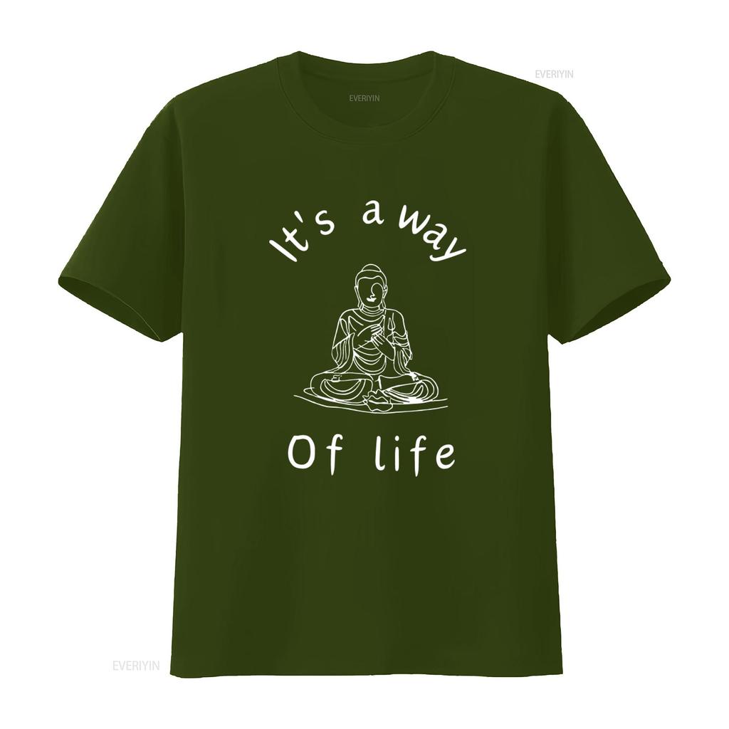 Zen Inspired Its a Way of Life T Shirt with Peaceful Buddha Image for Serene Style Vintage Washed Soft Designer Clothes
