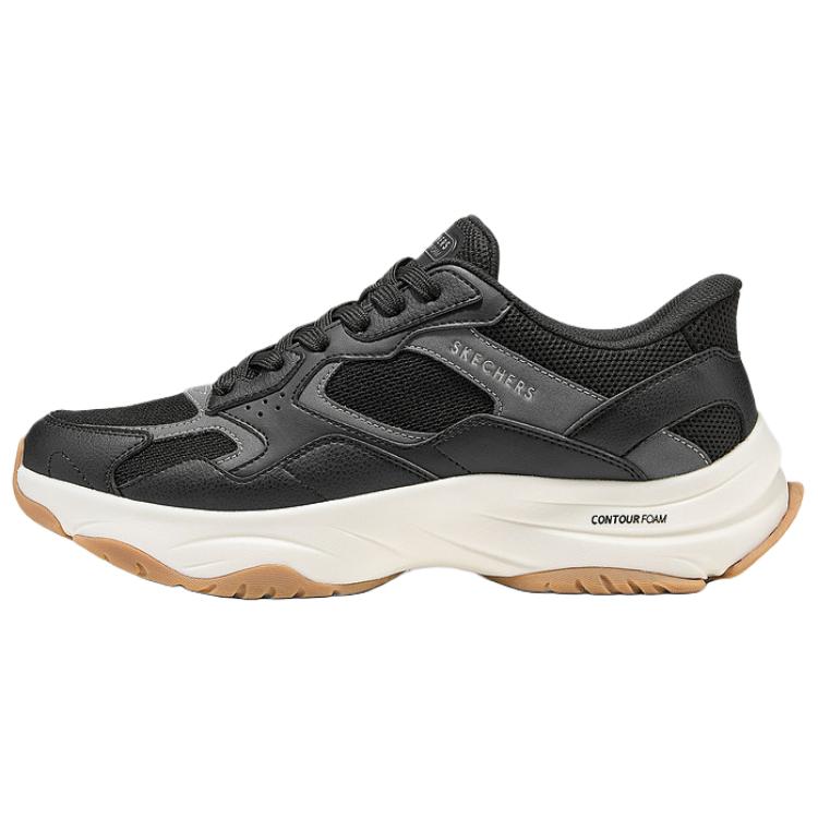 Skechers Street Удобные Универсальные Дышащие Поддерживающие Увеличивающие Рост Низкие Папины Кроссовки Мужские кроссовки Черные 183387-BLK 39