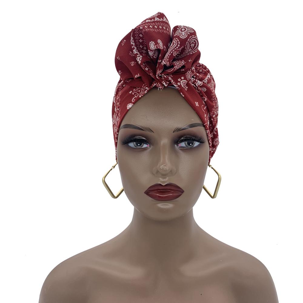 New Floral Printed Bohemian Women Turban Cap Ladies Headwrap Beanies Muslim Headscarf Bonnet Female Head Wraps Turbante Mujer