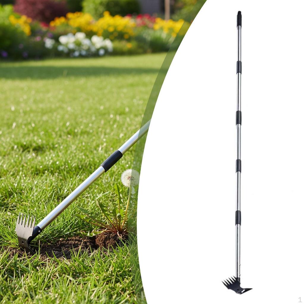 Gardening Garden Hoe Weeding Rake Ergonomic for Digging Ditching Agriculture 4 Sections