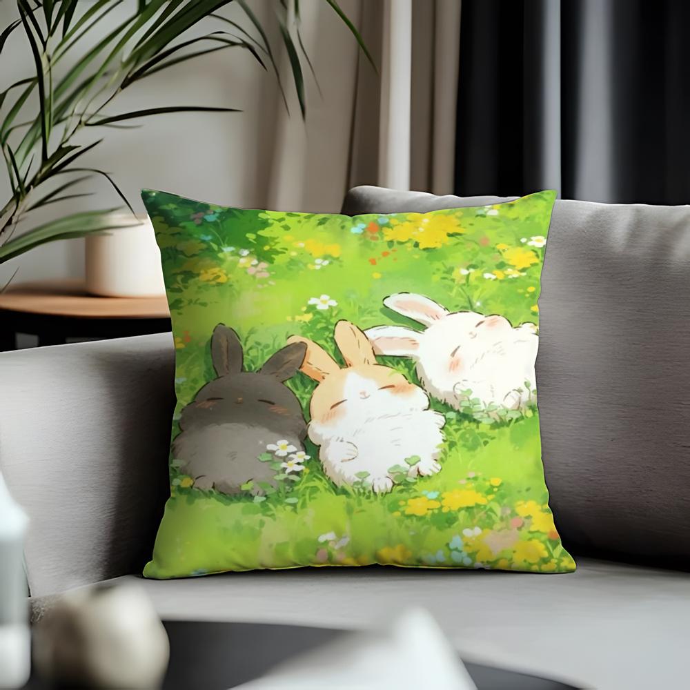 Trending CCartoon Drawingead Cushion Cover Antidustmite Pillowcase Invisible Zipper Silky Short Plush Sofa Cushion Cover