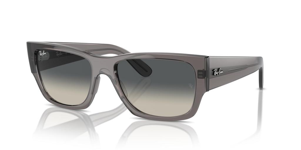 Ray-Ban Carlos Low Bridge Fit Sunglasses RB0947SF 667571 56 - Opal Dark Gray / Crystal Gray Gradient Glass Lens