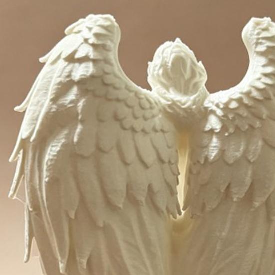 3D-gedruckte geflügelte männliche Engelsstatue Weiße Engelsfigur Stabile Basis Engelskrieger-Skulptur für Zuhause Büro Schreibtisch Regal Dekoration Geschenk Ornament