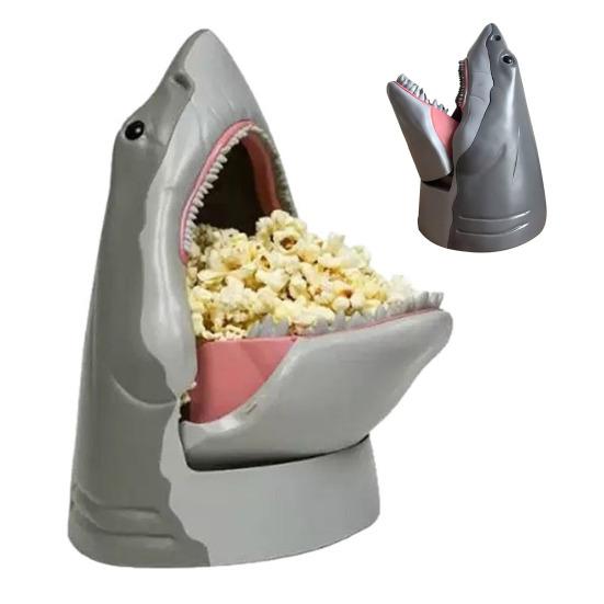Shark Popcorn Bucket Kids Party Snack Bucket Novelty Popcorn Container for Family Movie Nights Parties Fun Gift Idea