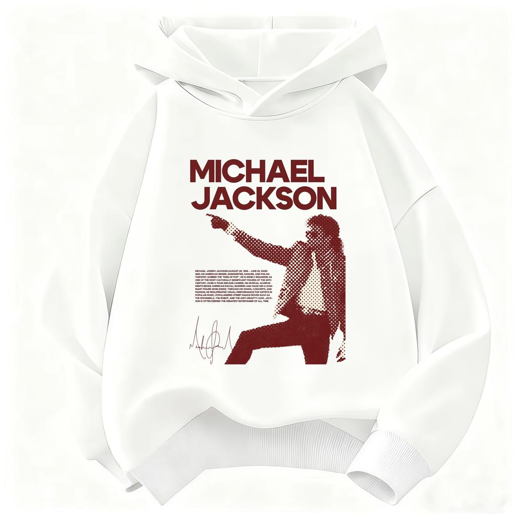 Felpa con Cappuccio Stampa Michael Jackson per Bambini 2026 – Calda Felpa con Grafica Icona Pop Stile Retro Autunno/Inverno per Bambini e Bambine