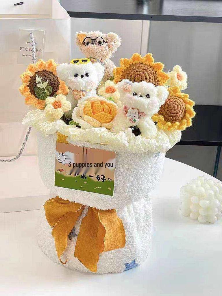 Twist Tie Puppy Doll Flower Bouquet: Handmade Birthday Gift for Girls & Best Friends