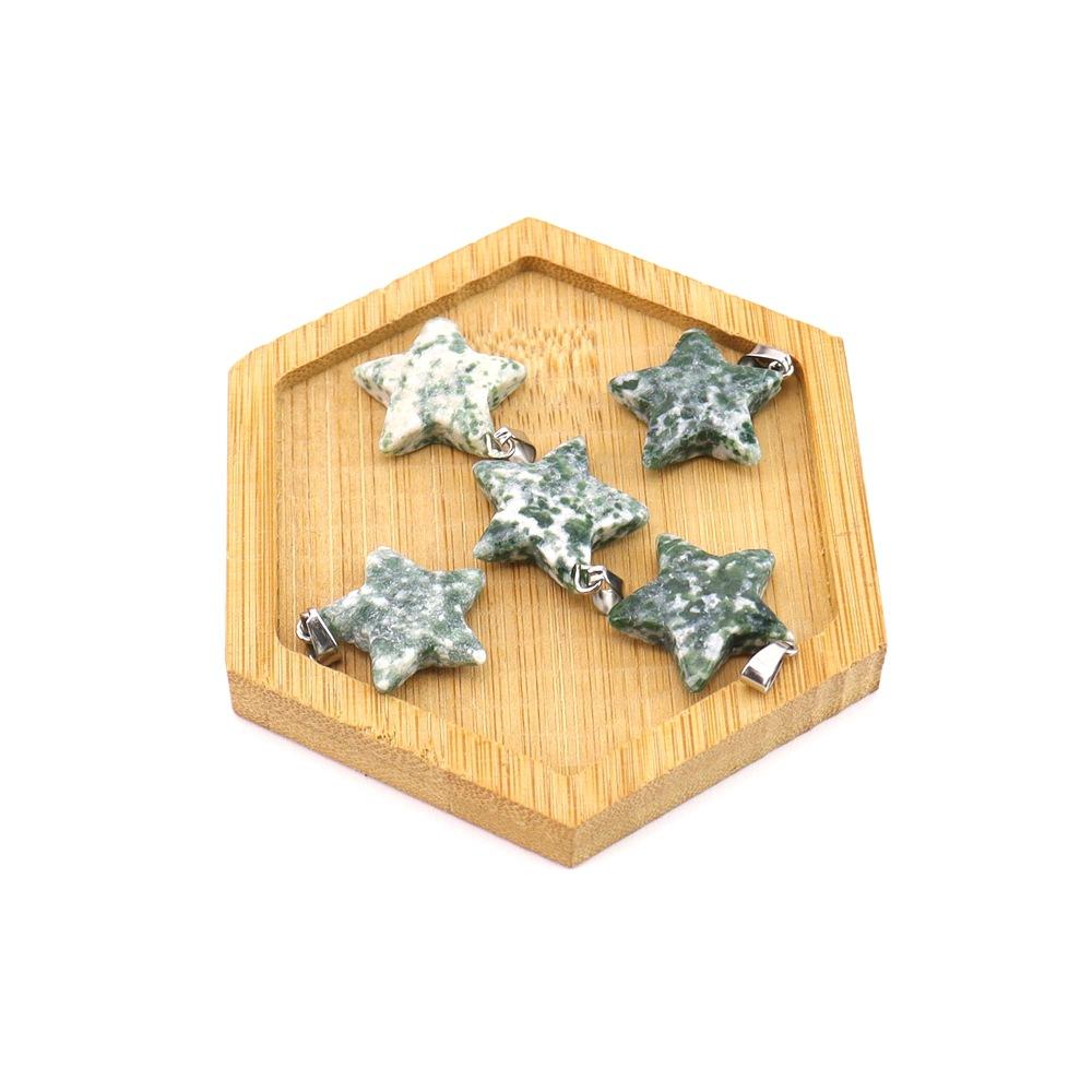 Agate Star Pendant Necklace Jewelry Powder Crystal Necklace Fashion Valentine'S Day Gift 20 * 6