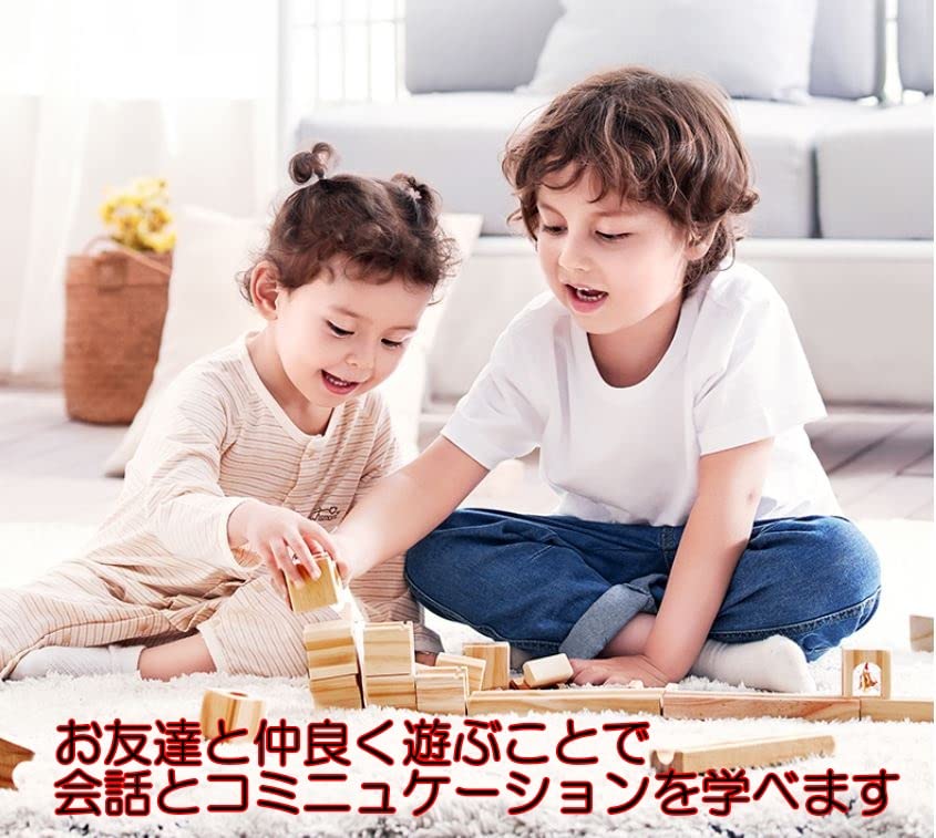 Dřevěné bloky 60PCS Stavební bloky Slope Hračka Montessori Japonsko Bezpečnost Kontrolováno Ms.0