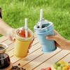 2026New Portable Foldable Ice Ball Cup With Built-In Straw Food-Grade Silicone Ice Maker Mold Summer Outdoor Travel Tumbler