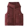 Autumn and Winter Hooded Down Cotton Jacket Vest Vest Vest Women's Versatile Casual Outer Wear Cotton Vest Jacket Thick Outer Coat