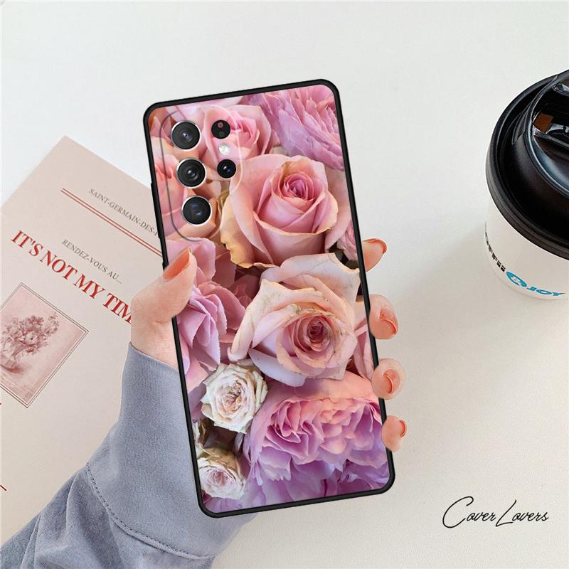 Peonies Beautiful Flower phone case For Samsung Galaxy S24 S25 S23 S22 Ultra Note 10 20 Plus S20 S21 FE Cover